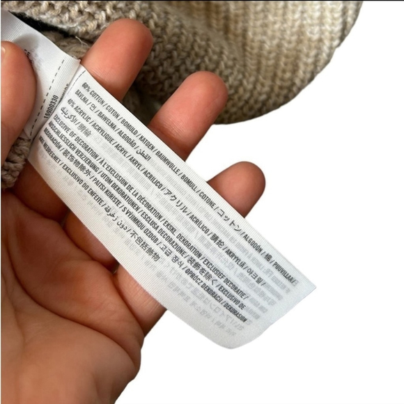 Abercrombie & Fitch Oatmeal Sand Long Sleeve Knit Tunic Sweater Dress Small Tall - Picture 10 of 10